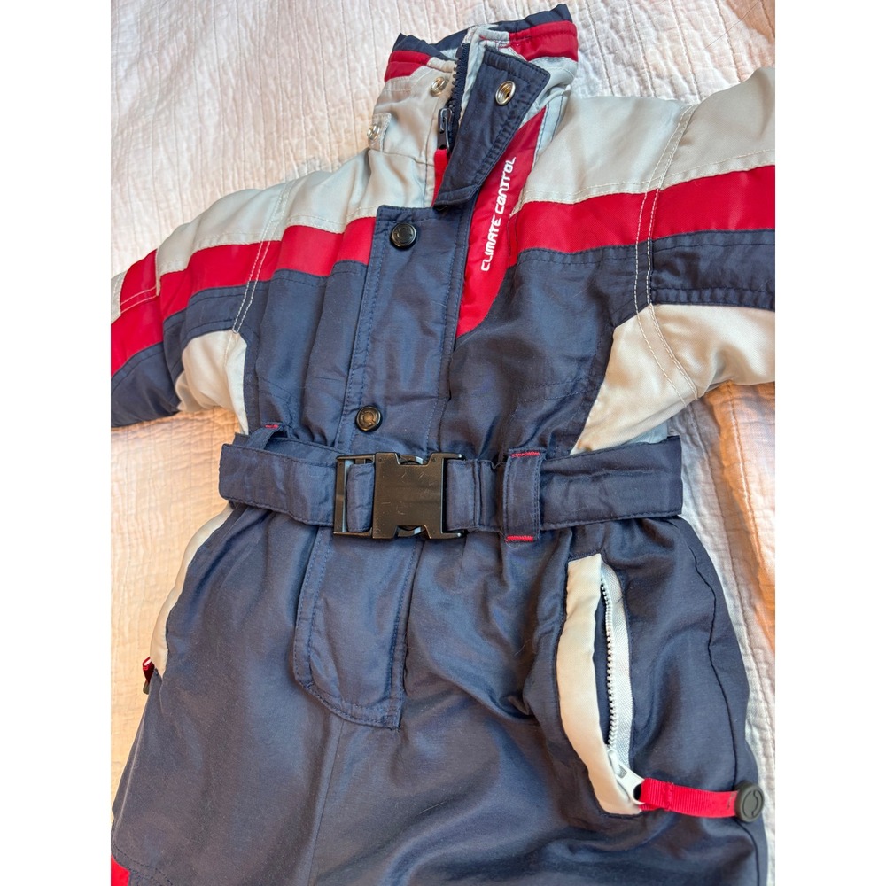 Climate Control Toddler 3T Snow Suit One Piece Navy Red Grey Insulated Skisuit